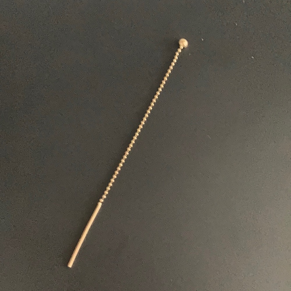 14k solid gold ball stud threader earring minimalist chic simple perfect gift